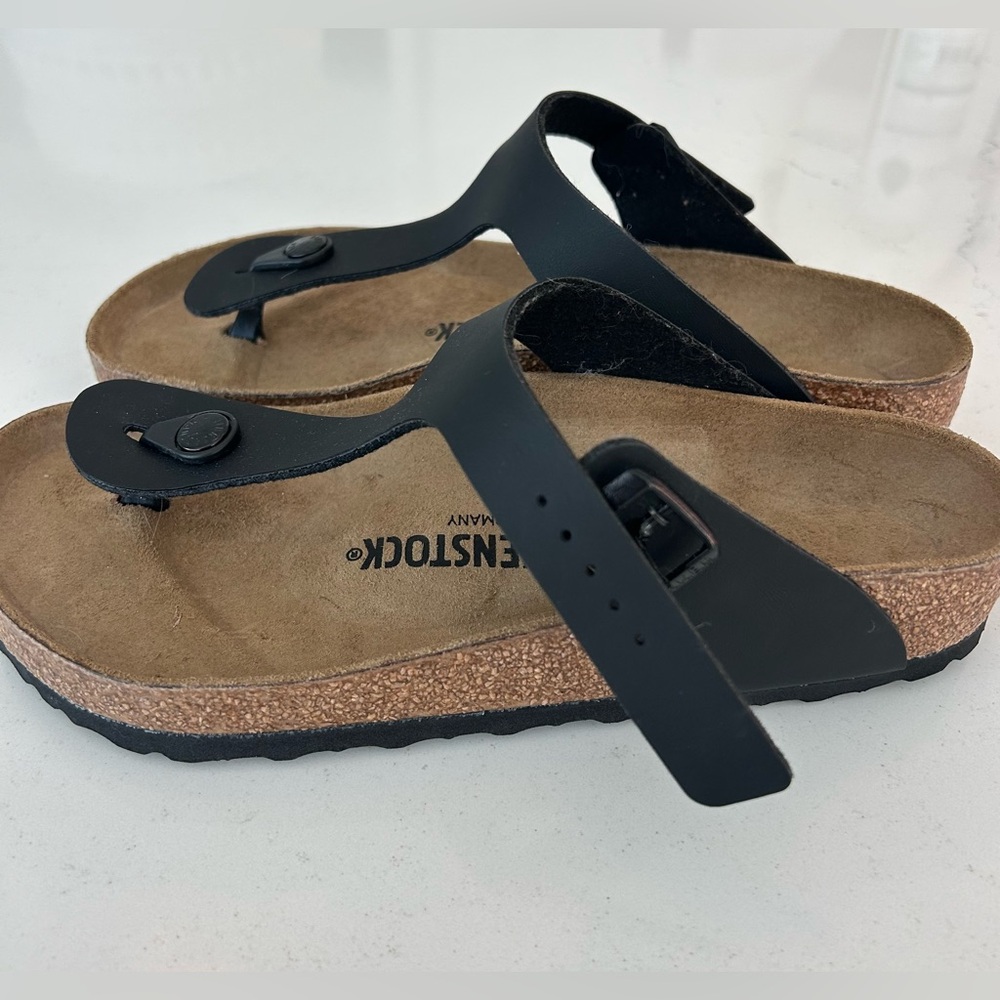Birkenstock Black Gizeh Burke Flor Sandal